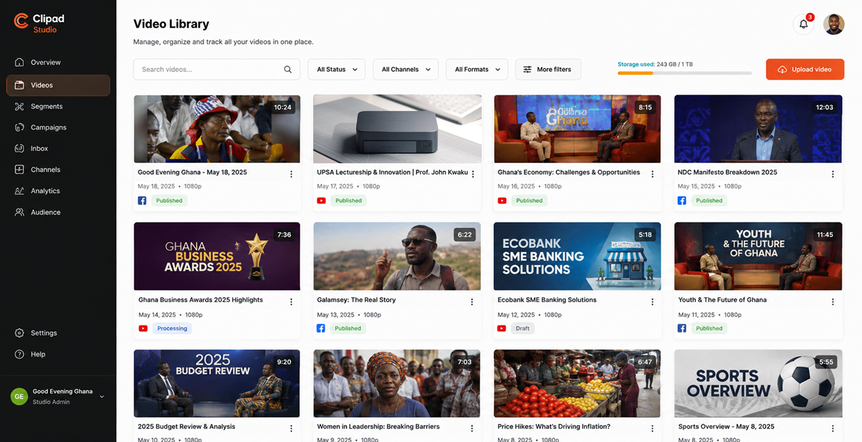ClipAd Studio product screenshot