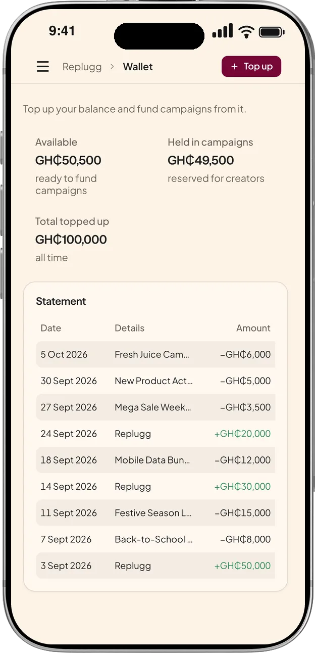 ClipAd wallet on an iPhone